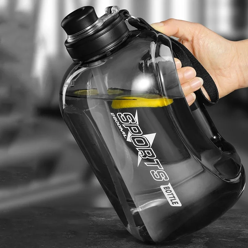 1Pieces Large-capacity Sports Water Bottle Gym Fitness Kettle Big-belly Water Cup With Straw Outdoor Handle Big Jug Airup Air up