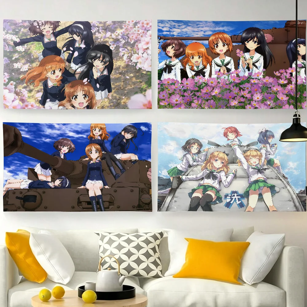 Anime G-Girls und Panzer das F-Finale-S flag For Garden Party Living Room Home Wall Decor Banner Bedroom Outdoor Tapestry