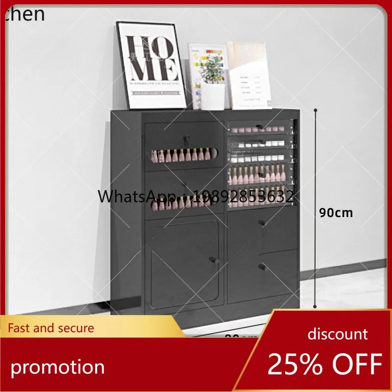 ZMLSimple Modern Black Nail Display Cabinet Nail Polish Storage Wall-Mounted Rack Other Wood