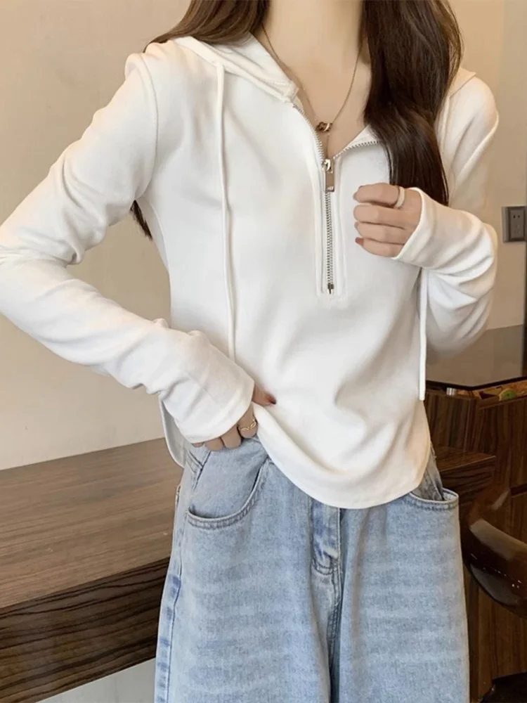 

Толстовки на молнии с капюшоном, женская альтернативная одежда, ретро, самая легкая одинаковая бархатная верхняя американская мешковатая студенческая одежда с длинными рукавами для отдыха