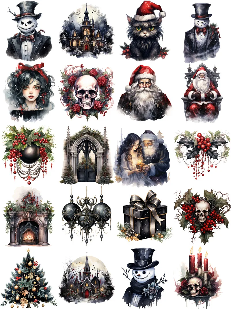 Gothic Christmas Stickers Crafts And Scrapbooking stickers kids toys book Decorative sticker DIY Stationery