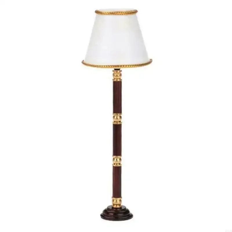 Acessório iluminação para casa boneca decorativa, lâmpada chão miniatura com botão, operada por bateria, sombra