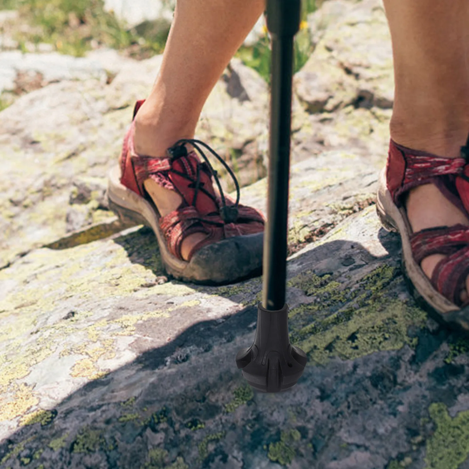 6 قطعة نصائح عمود الرحلات استبدال المطاط المتين المضادة للانزلاق امتصاص الصدمات نصائح للمشي عصا للمشي