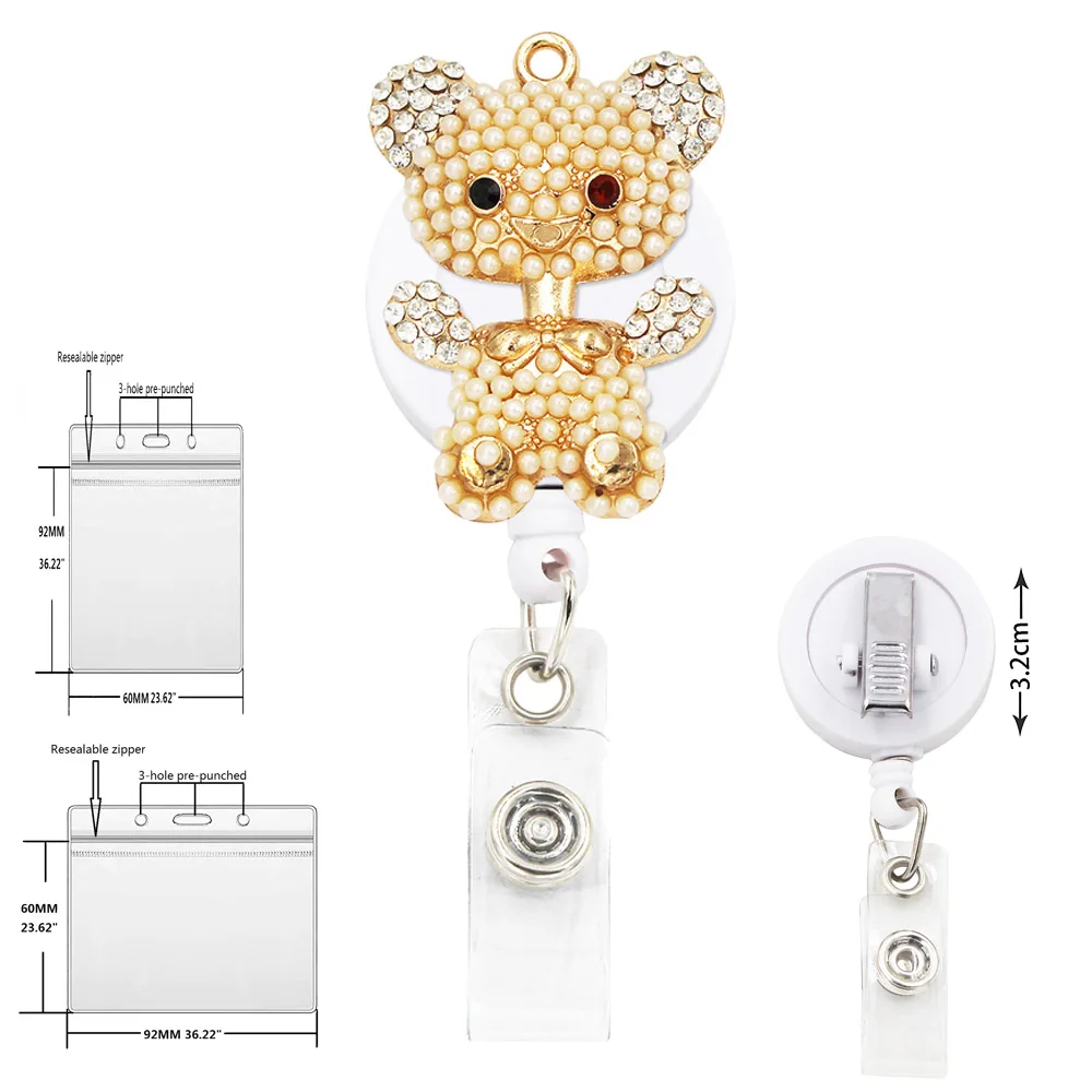 Cartoon Credential Holder Drawstring Yoyo Retractable Identification Card Transparent Name Tag Employee Id Badge Cover