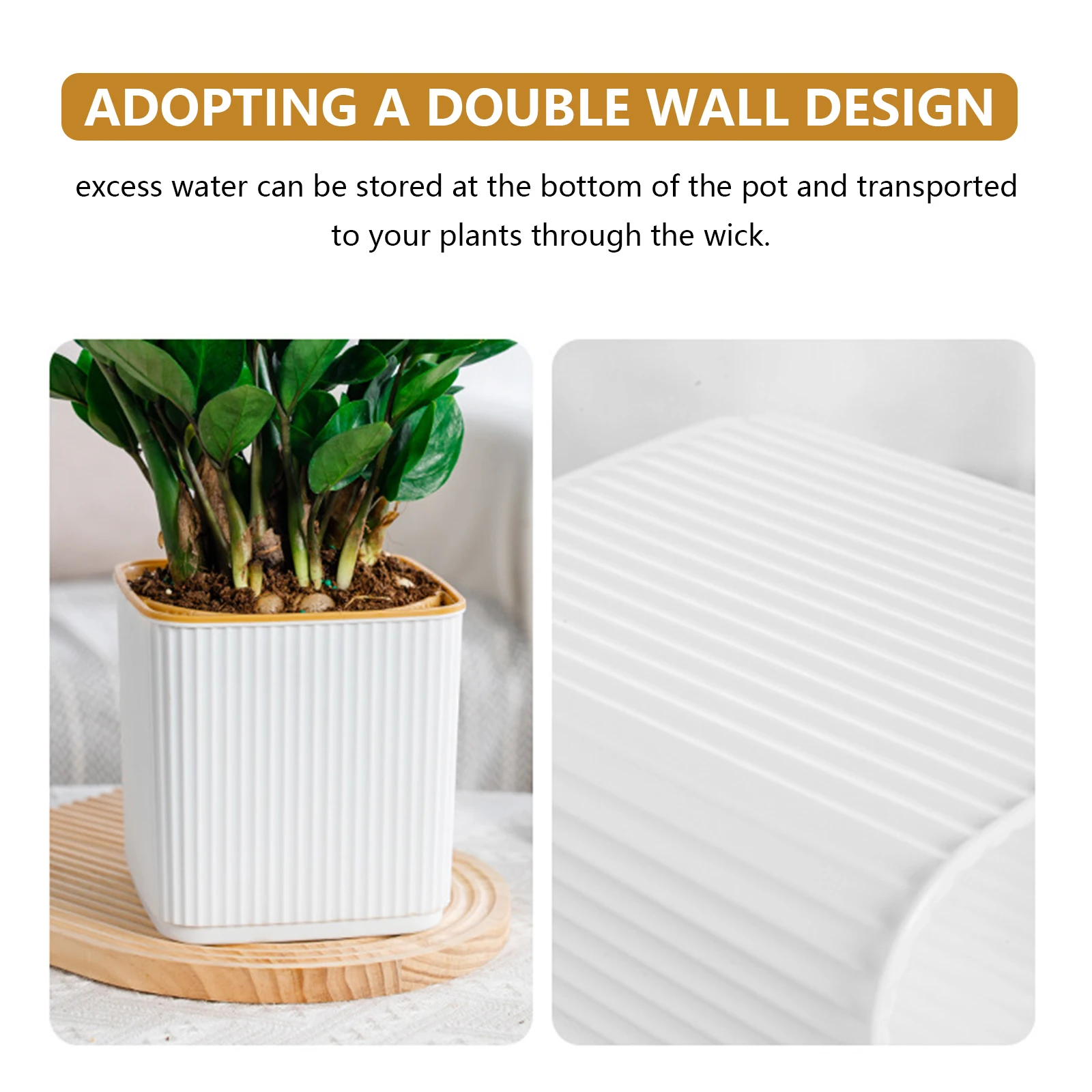 New Hot Hydroponic Self-absorbing Water Flower Pot Large Capacity Creative Promote Healthy Growth Planter for Living Room