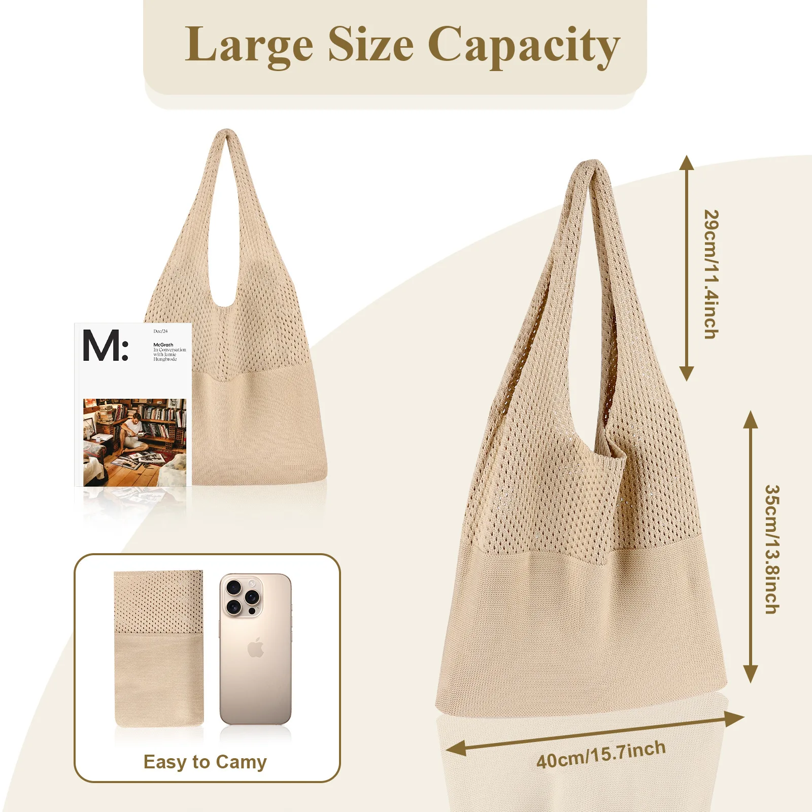 

Beach Party Handbag Shopping Bag Handbag Women's Commuter Large Capacity Openwork Knitted Handbag Women's Shoulder Bag