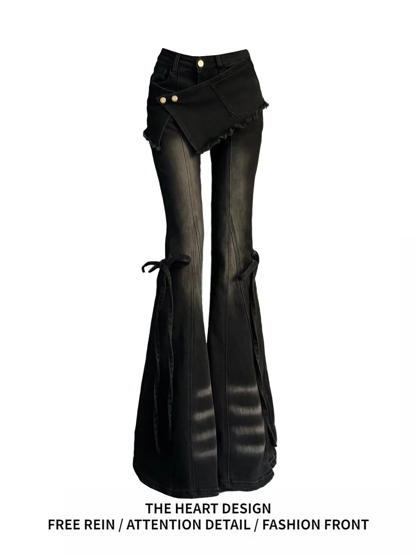 

Trendy Bell Bot Denim Jeans Women's Spring Autumn High Waist Knot Tight Fit Sexy Pants Casual Wear Winter Season