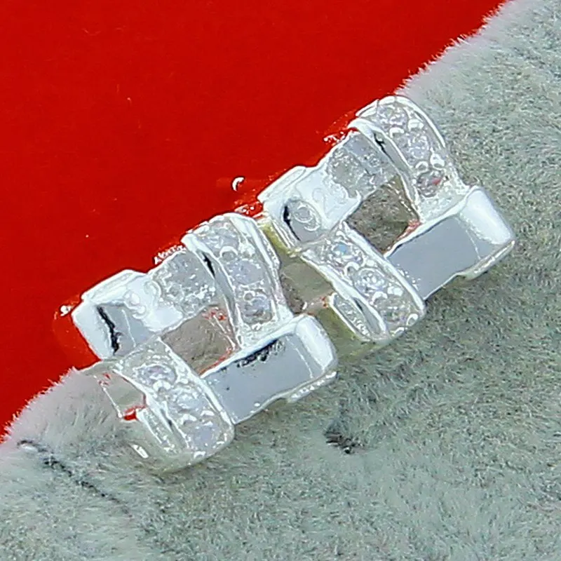 

925 Sterling Silver Square Zircon Stud Earrings For Women Wedding Party Fashion Jewelry Gifts