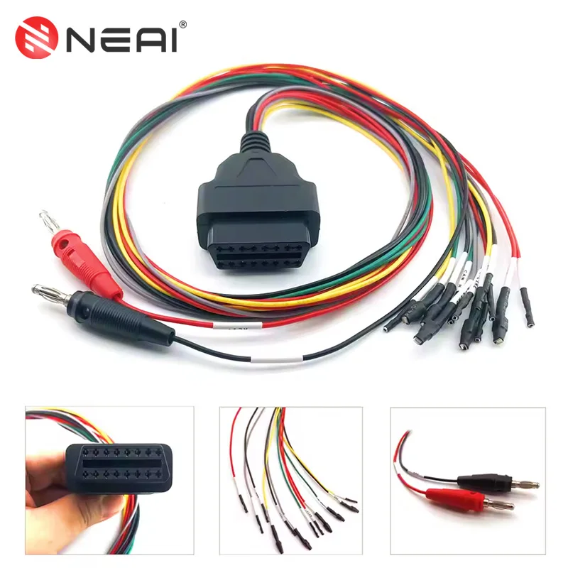 Universal ECU Connection Cable MPPS OBD Breakout Tricore Interface Cable Car OBD2 Diagnostic Adapter With ECU Pinout 12V Switch