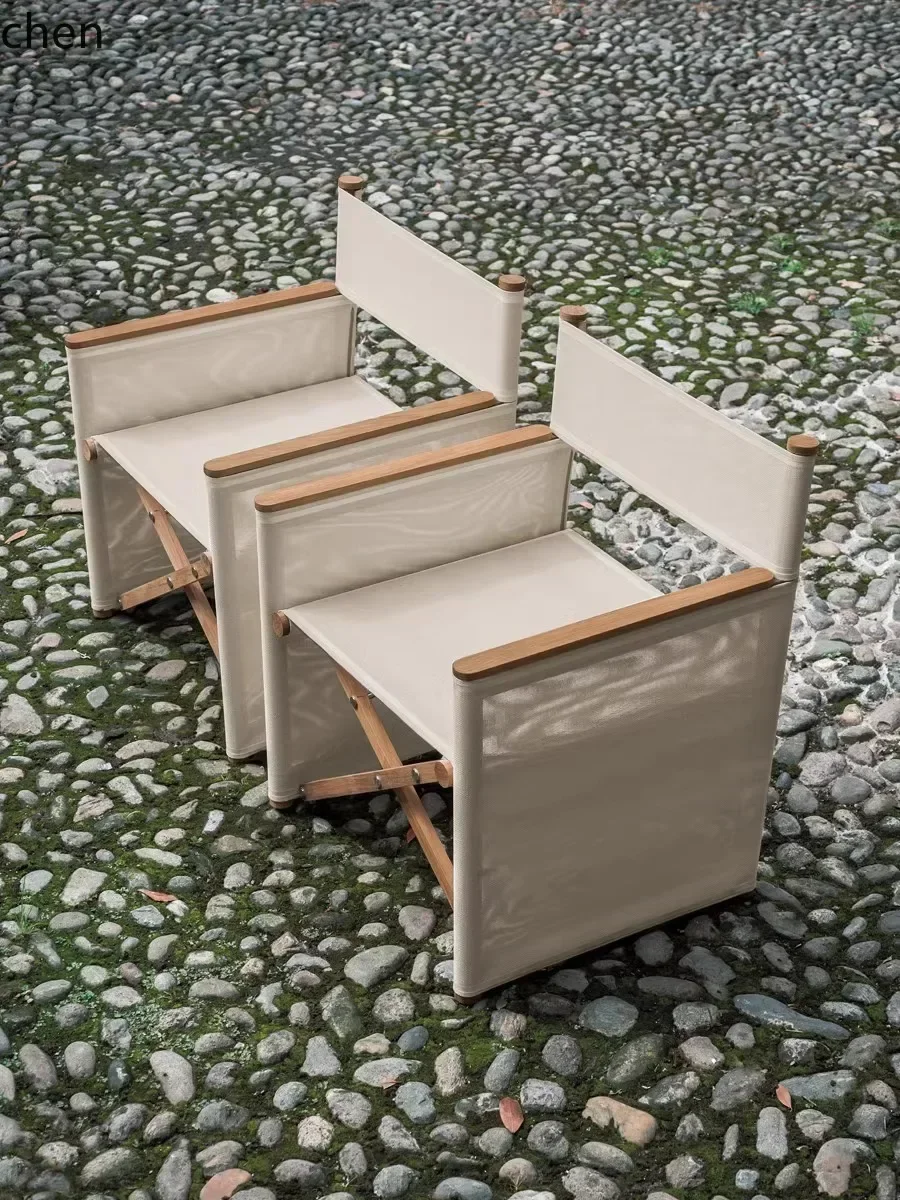 DSA Outdoor Folding Chair Camping Beach Courtyard Solid Wood Coffee Table