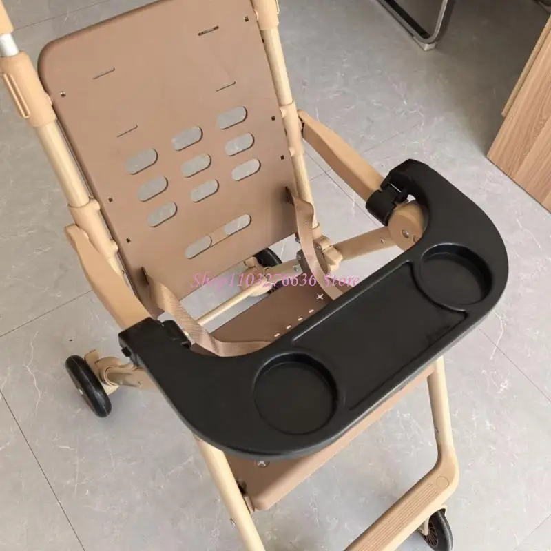 R6FD Baby Strollers Dinner Table Detachable Baki Lampiran Strollers Tray Plate Cup Holder Pram Accessory
