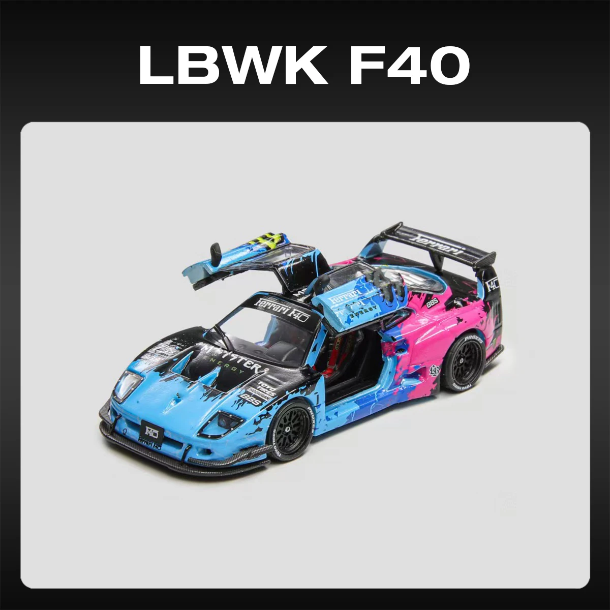 

PRESALE Demon King Auto 1:64 LBWK F40 Colorful Opened Gull Wing Door Diecast Diorama Car Model Collection Toys