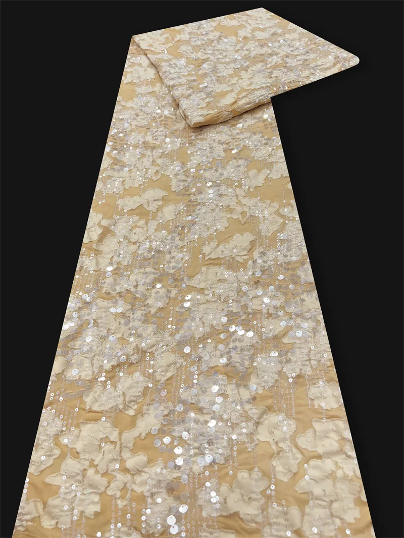 

1 ярд 3D-ткани с пайетками и вышивкой, новая мягкая сетчатая ткань для свадебных платьев, ципао, сценических костюмов, DIY-проектов и пошива одежды