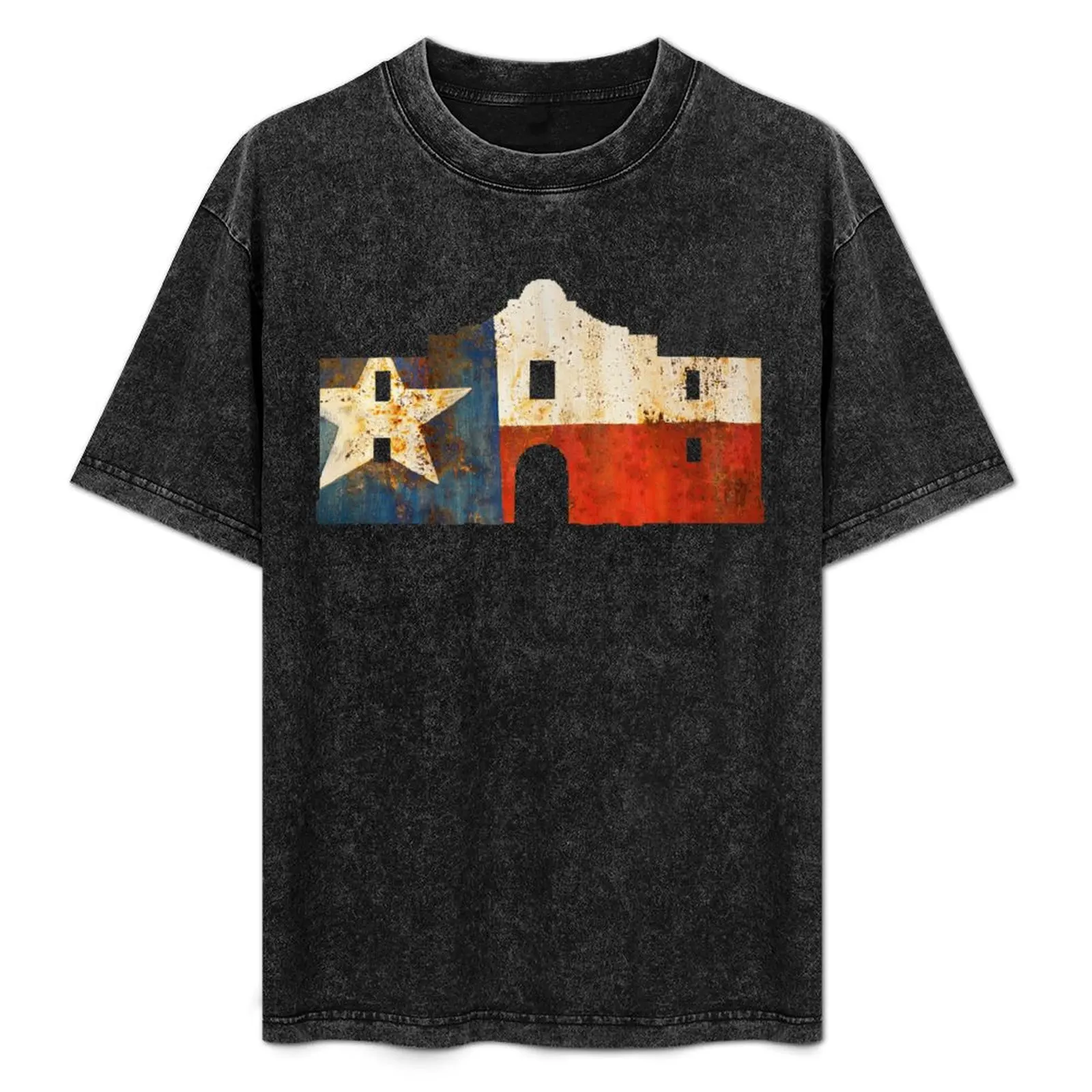

Alamo Texas Flag T-Shirt Urban Style Casual Short Sleeve Top