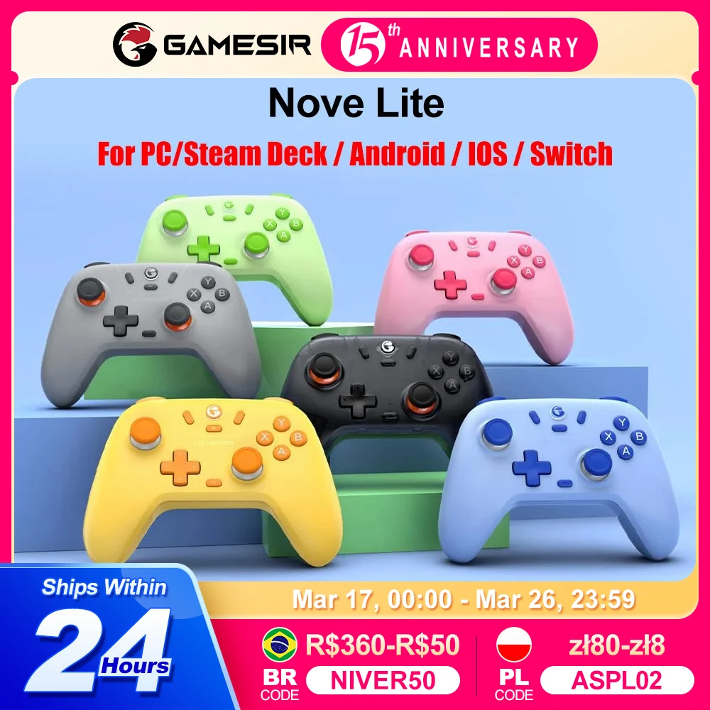 Gamesir ゲームパッド PC スイッチ コントローラー Nova Lite Controle Bluetooth ホール効果的なジョイスティック Steam Android iOS 電話用