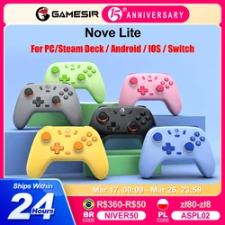 Gamesir ゲームパッド PC スイッチ コントローラー Nova Lite Controle Bluetooth ホール効果的なジョイスティック Steam Android iOS 電話用