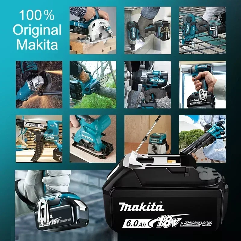 NEW 100% Original Makita 18V6000mAh rechargeable battery can replace BL1830BL1850BL1860, suitable for Makita DTW700 with charger