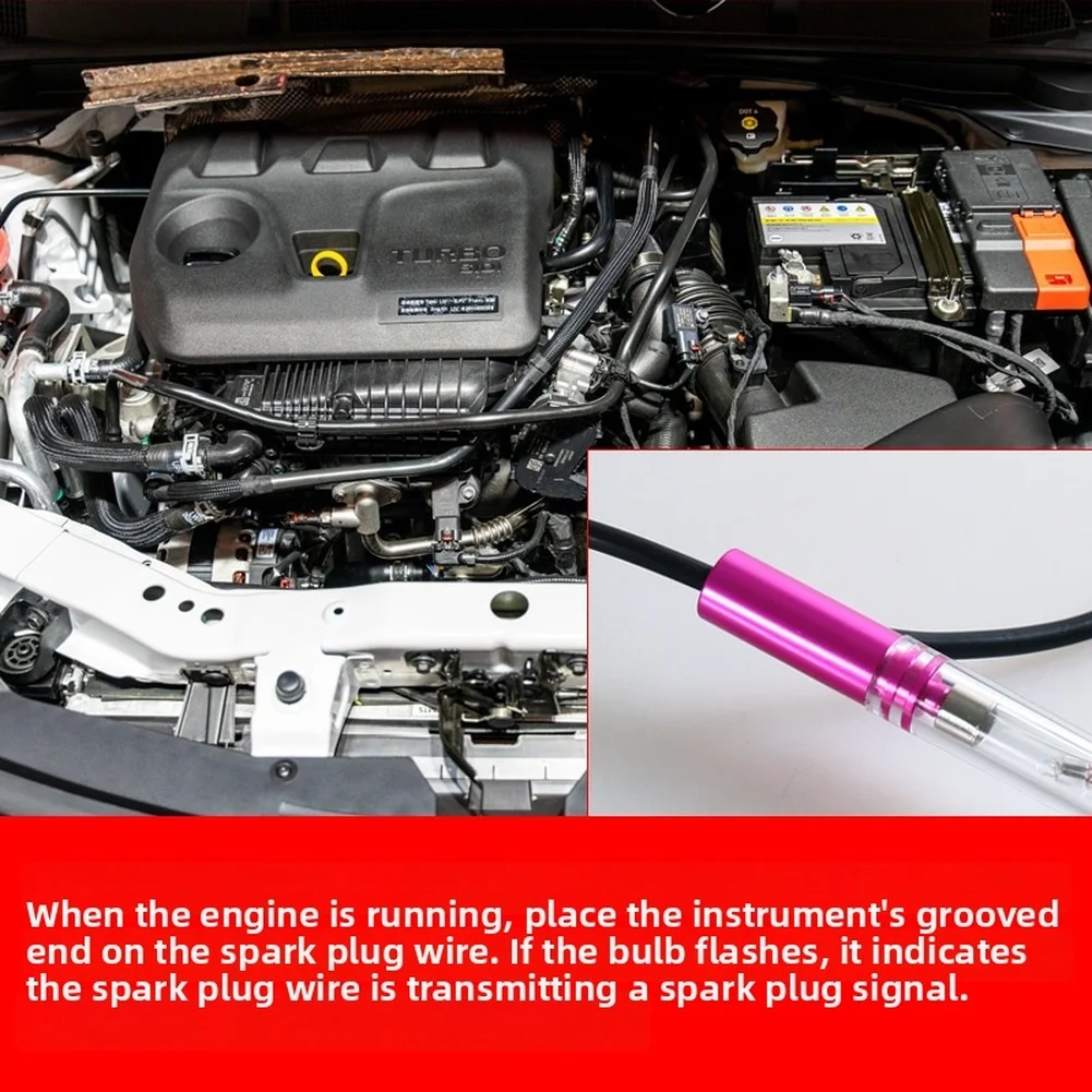 1pc Car Ignition Test Tool High Voltage Spark Component Tester With Bulb For Auto Engine 6-24V Electronic Ignition Systems