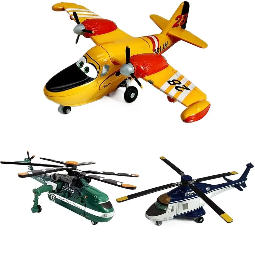 Gift Alloy Pixar Planes Toys Lifelike Cartoon Helicopter Model Toy Airplane Model