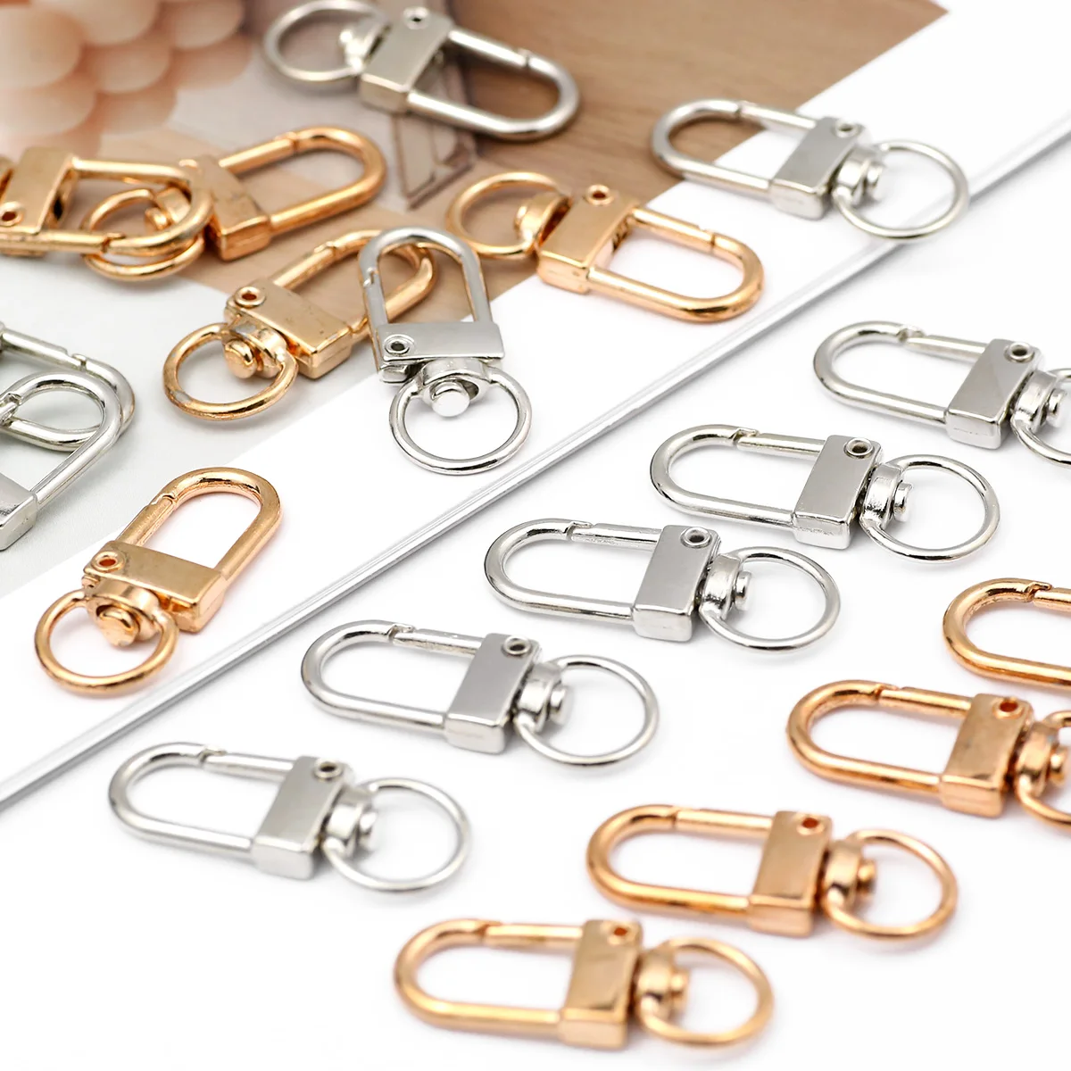 

10pcs 34mm KC Golden white k Color Door shaped buckle For Jewelry Making Charms Bracelet Necklace Keychain DIY Accessories
