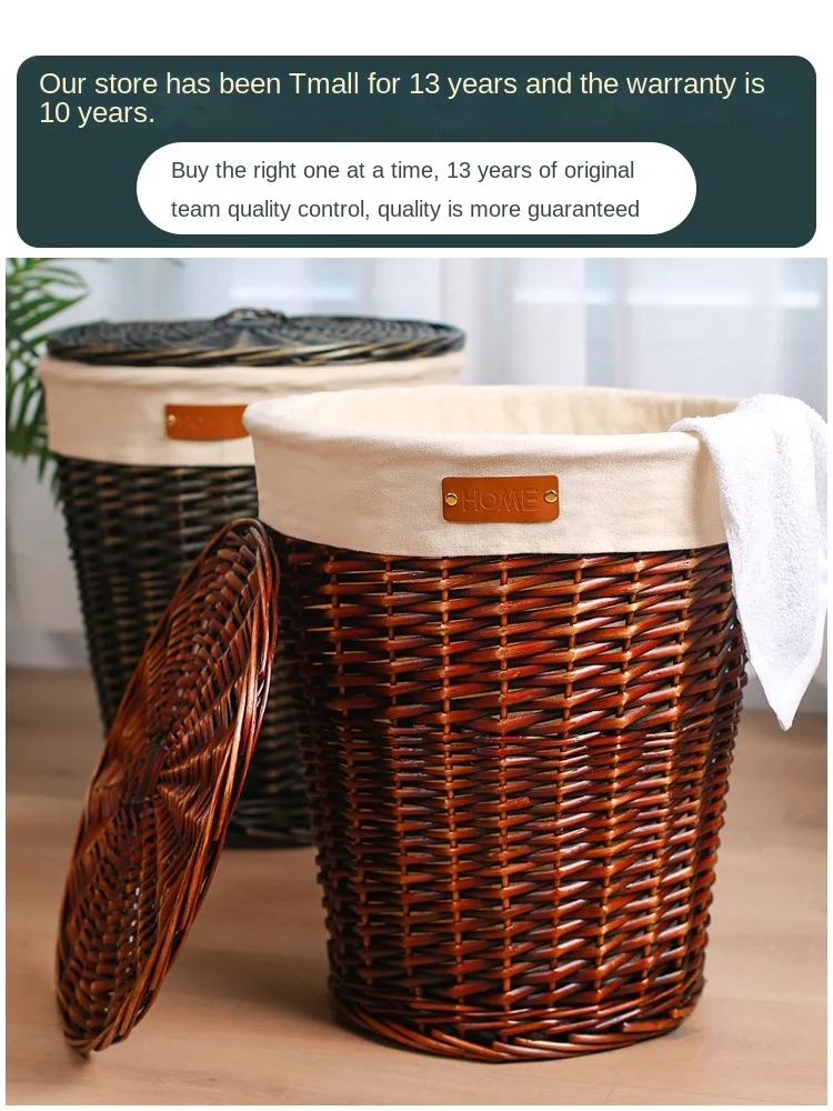 Dirty clothes basket rattan covered laundry basket dirty clothes storage basket household toy frame clothes bucket