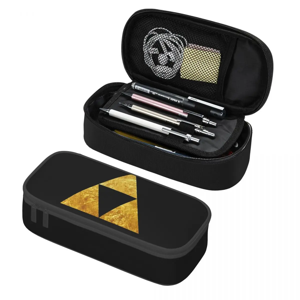 Gold Triforce Symbol Zelda Pencil Cases Large Storage Pen Bags Pen Box Pencil Pouch For Boys Girls Students Stationery School