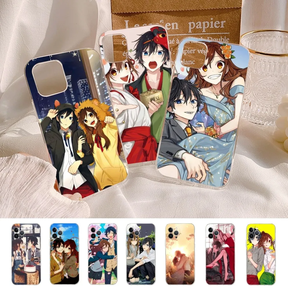 Anime Horimiya Phone Case For iPhone 13 14 Pro Max XS XR 12 11 Pro 13 Mini 6 7 8 Plus Clear Back Cover Capa