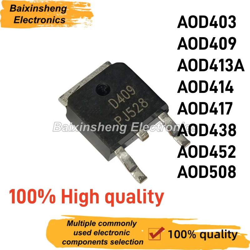 20PCS NEW AOD403 AOD409 AOD413A AOD414 AOD417 AOD438 AOD452 AOD508 TO-252 Surface Mount Field Effect Transistor