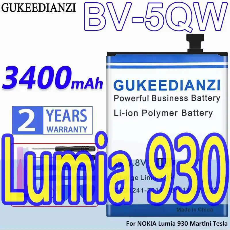 

3400Mah Mobile Phone Battery Good Low-Temperature Performance For Nokia Lumia 930 Martini Tesla BV-5QW