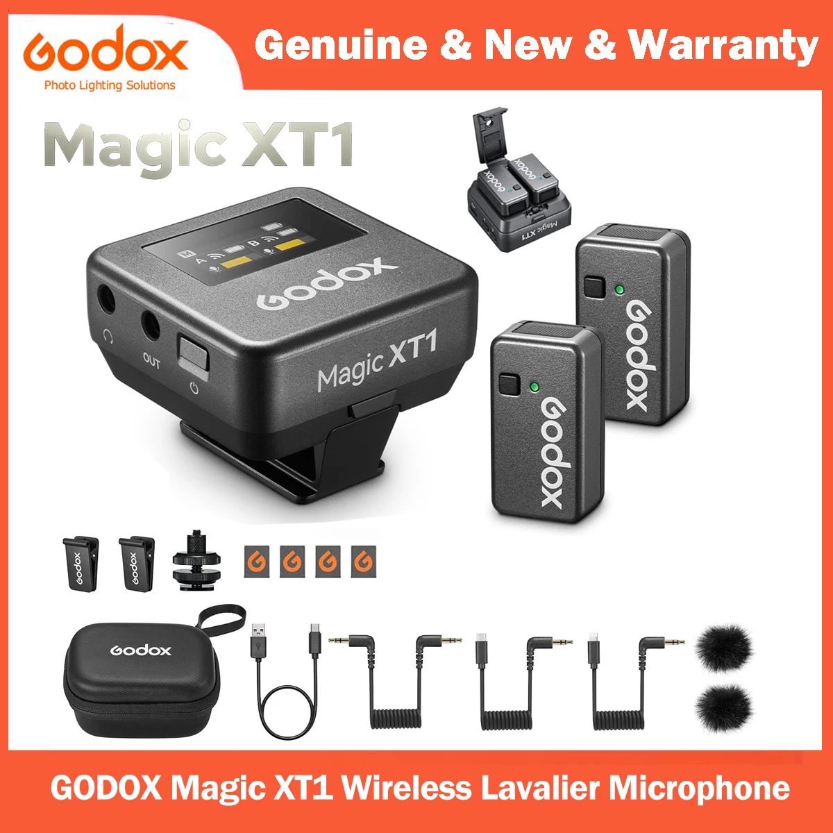 Condenser Microphone Kit - GODOX Magic XT1 Kablosuz Yaka Mikrofonu