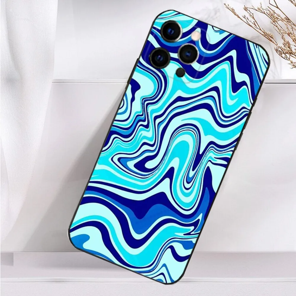 Abstract Swirl Graffiti Phone Case For iPhone 16,15,14,13,12,11 Plus,Pro Max,XS,X,XR,SE,Mini,8,7 Soft Silicone Black Cover