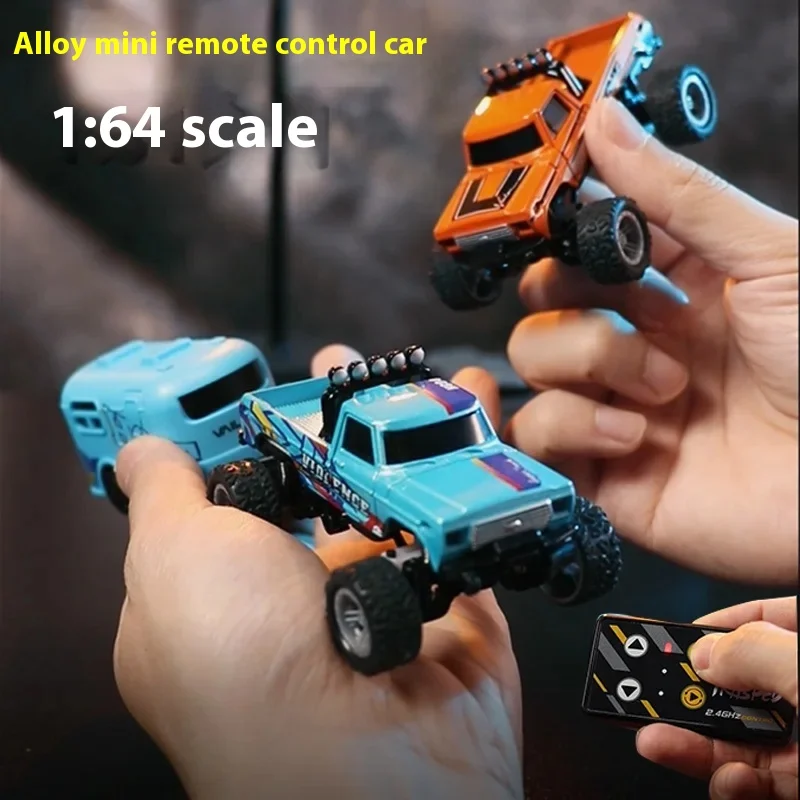 Nieuwe Echte Off-Road 1:64 Speed Mini Afstandsbediening Auto Legering Cool Uiterlijk Verlichting Schokabsorptie Kinderspeelgoed