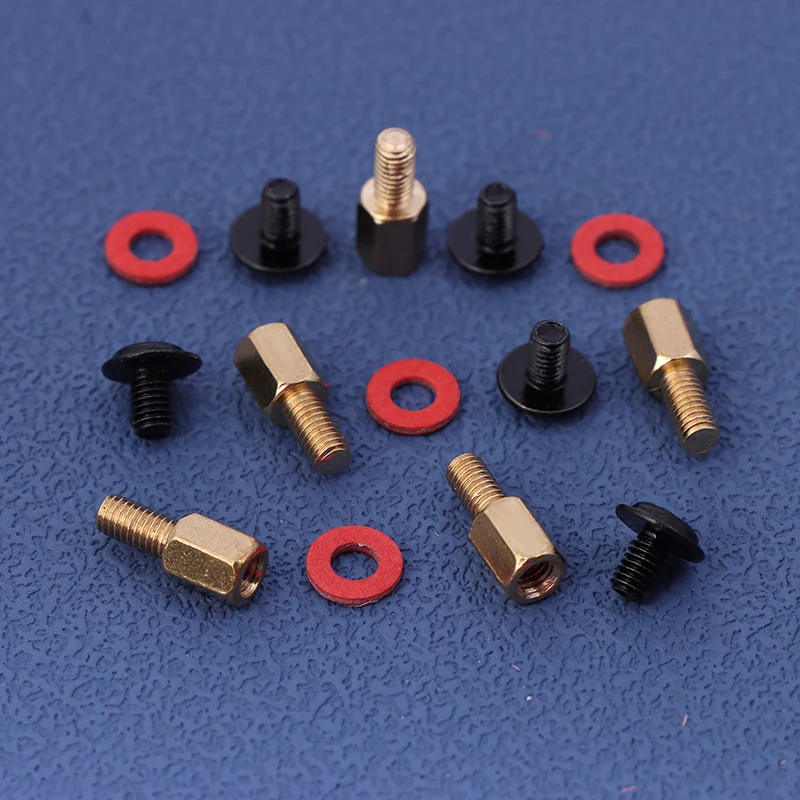 NEW SALE 60Pcs Computer PC Case Motherboard Riser Screws 6-32-M3 Insulation Washers For Case Fans 6.5mm Brass Standoff