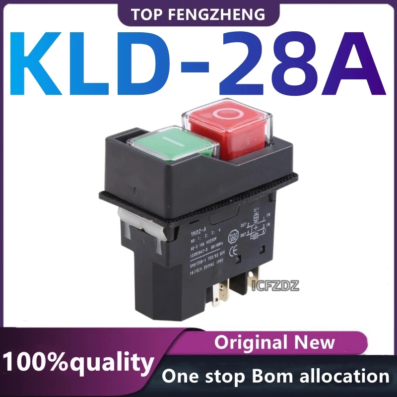 100% new original IP55 KLD-28A YH02-A Pushbutton Switches KLD 28A KLD28A 16A 250V Waterproof Magnetic Explosion Proof New