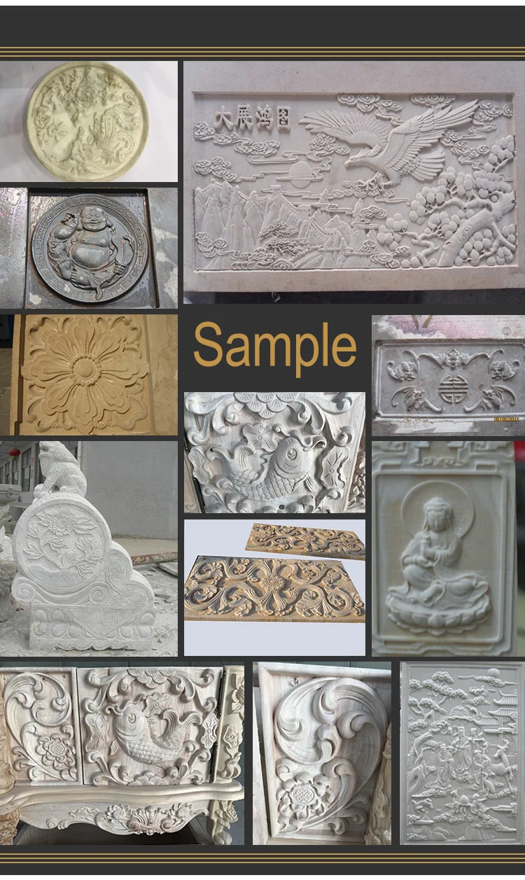 Die maximale Dicke der europäischen Grabstein-Denkmalerkopf-Steingravurmaschine kann 20 cm erreichen, um Bestattungsgrabsteine zu schnitzen