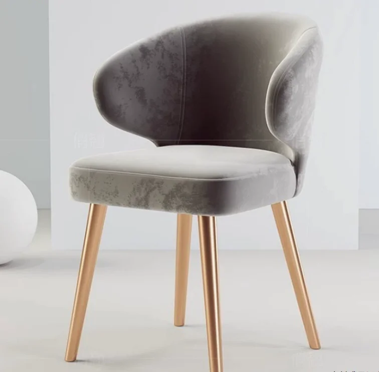 Light Luxury Home & Hotel Use Simple Modern Fabric Dining Chair with Italian Design for Coffee Shop Leisure Reception Backrest