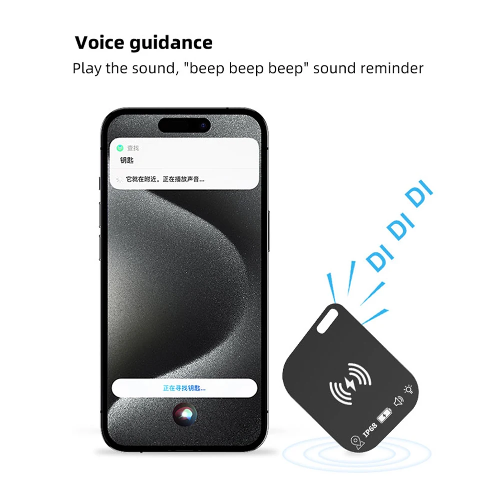 Ultra-Thin Wallet Tracker IPX68 Waterproof Wireless Charging Air Tag Works For Apple IOS Find My APP Smart Tracking Locator Card