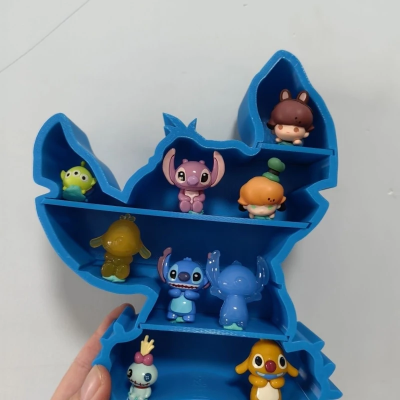Stitch Animation Shape Mini Garage Kit Storage ตู้แบบถอดได้ไม่มีของเล่นเดสก์ท็อปรวบรวมชุด Display Rack