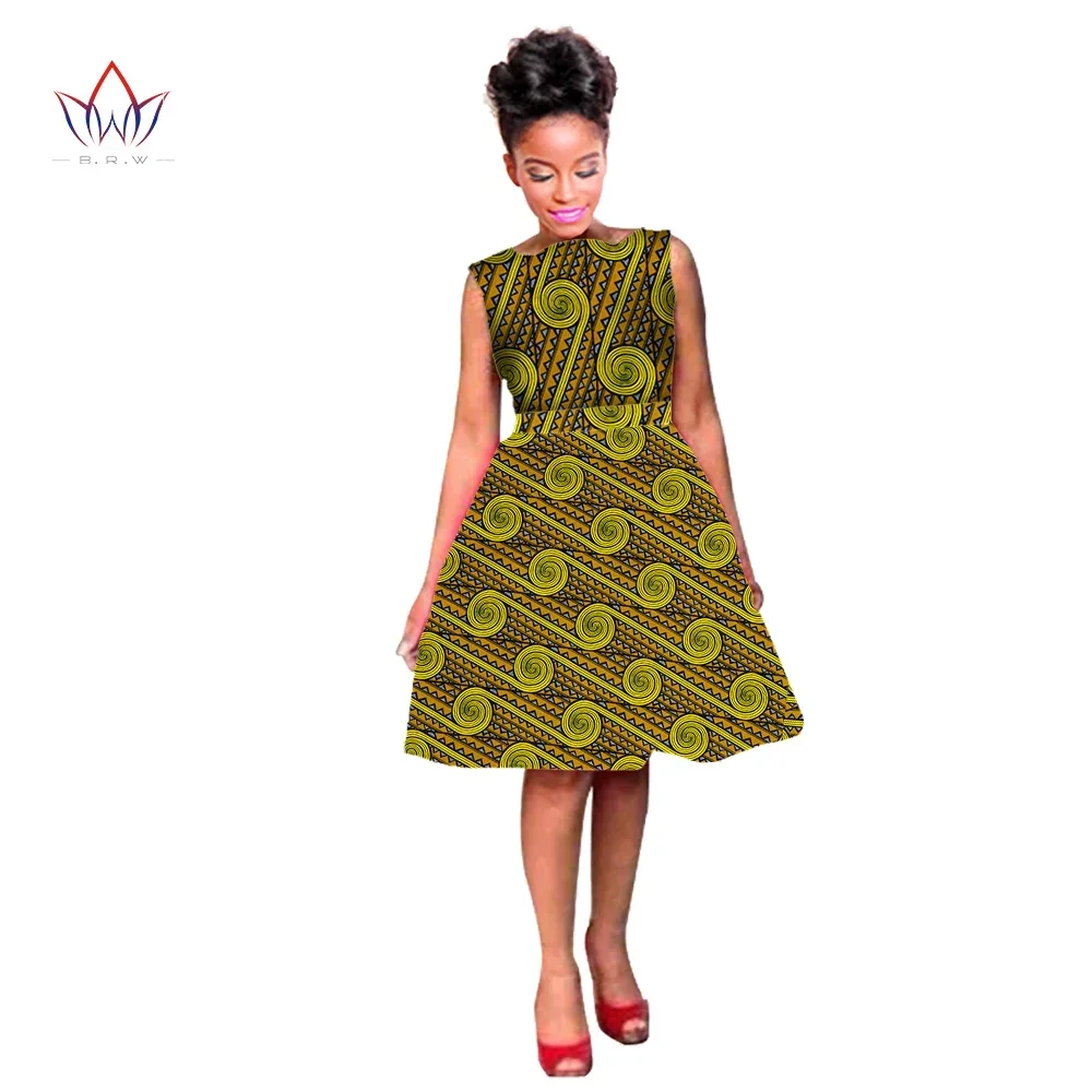 New African Dresses For Women Vetement Femme Dashiki Sleeveless Dress Ankara Elegant Women Bridal Wedding Gowns WY507