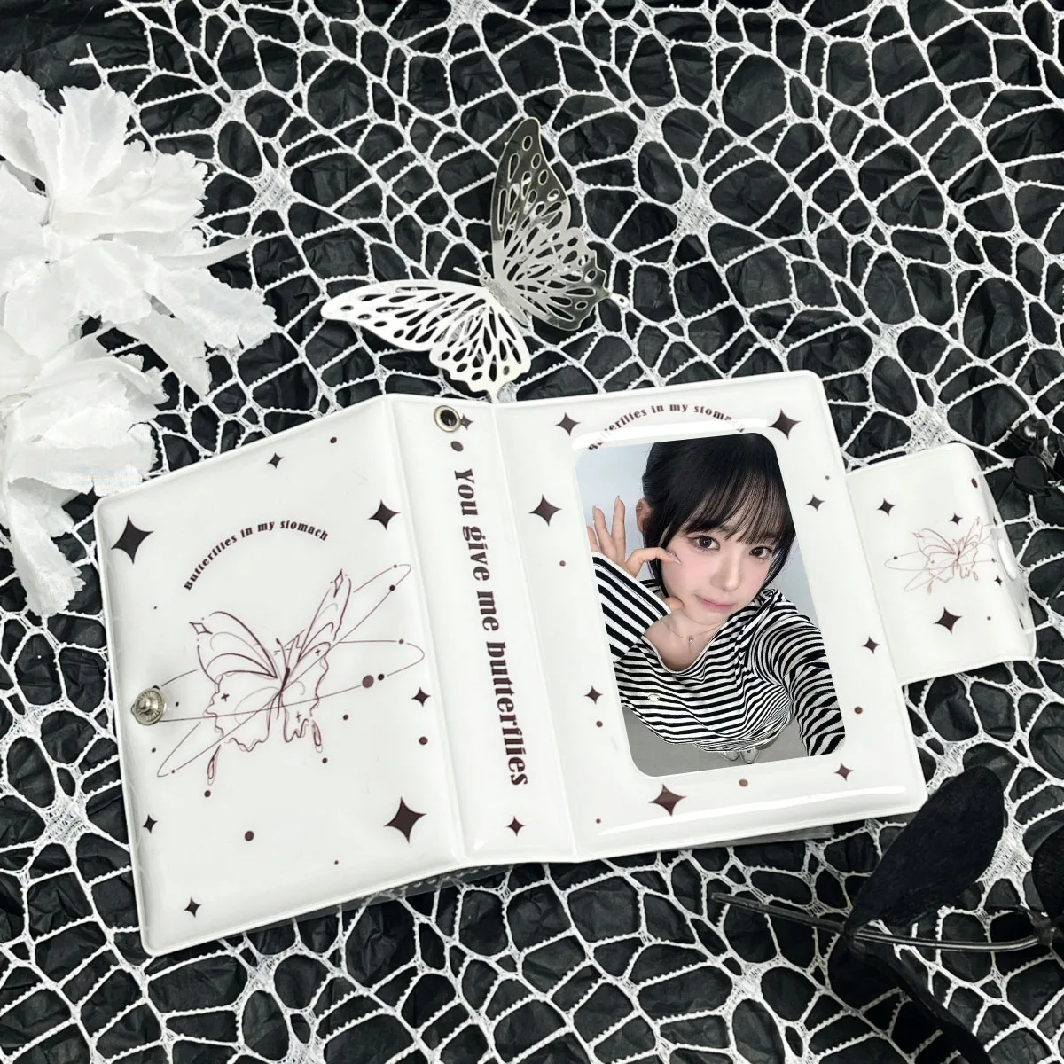 Black Butterfly Photo Small Card Bag Mini Album 3-3.5 Celebrity Album Cardbook Suitable for Celebrity Small Card Collection