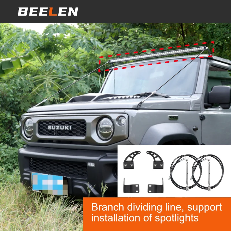 Car branch dividing line Hood Obstacle Eliminate Rope Protector Deflect For Suzuki Jimny JB64 Sierra 2019-2022 Accessories