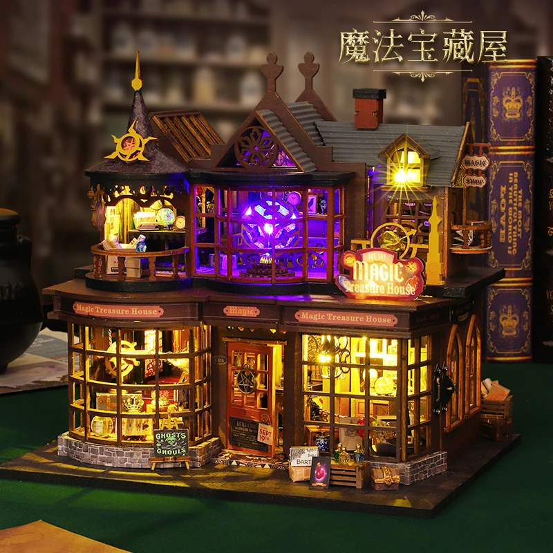 Coin de livre de maison au trésor magique miniature DIY - Puzzle 3D fabriqué à la main, idée cadeau 