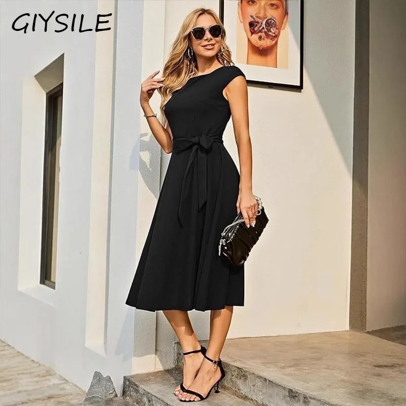 فستان حفلات أنيق برقبة دائرية فستان سهرة بدون أكمام فساتين حفلات الولائم للنساء فستان رسمي للسهرات من فيستدوس دي فييستا #1