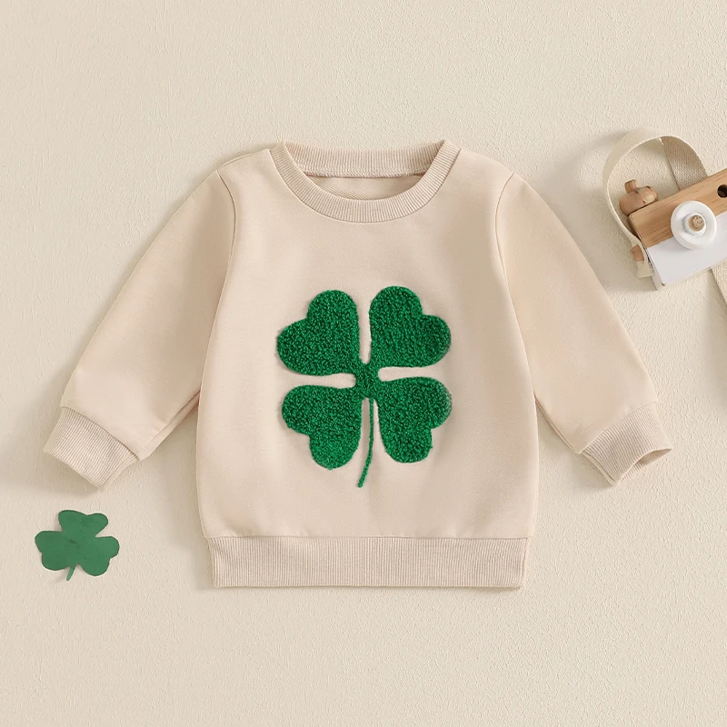 Baby Irish Day Romper Casual Clover Embroidery Long Sleeve Jumpsuit for Newborn Toddler Girl Boy Cute Clothes