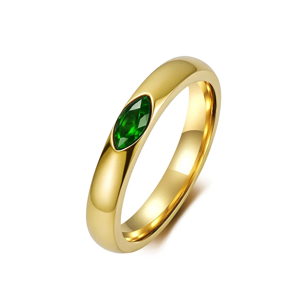 Tarnish Free Marquise Cut Crystal Ring for Women Stainless S