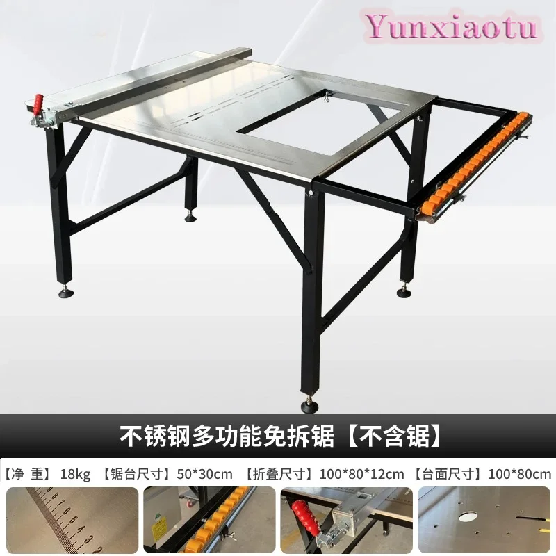 Stainless Steel Multifunctional Saw Table Woodworking Table Saw Cutting Machine Special Workbench Small Precision Push Table Saw