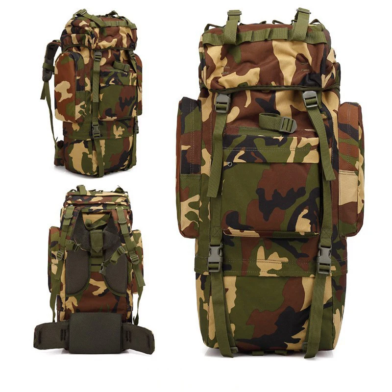 65L Large Capacity Tactical Backpack Molle Waterproof  Rucksack Outdoor Camping Hiking Hunting Trekking Travel Bag For Men