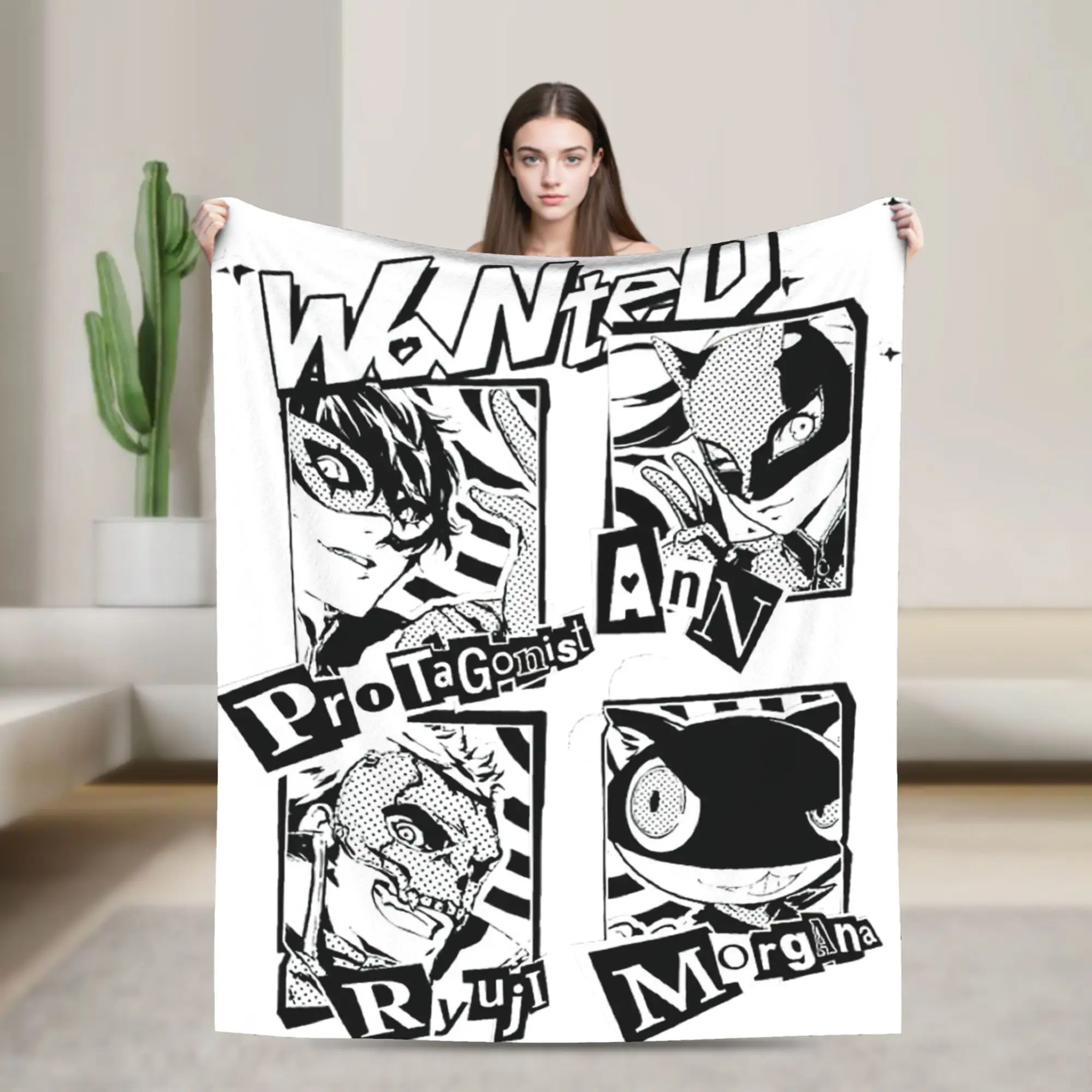 Shin Megami Tensei Blankets Flannel Textile Decor Persona Anime Portable Lightweight Throw Blankets for Home Office Quilt