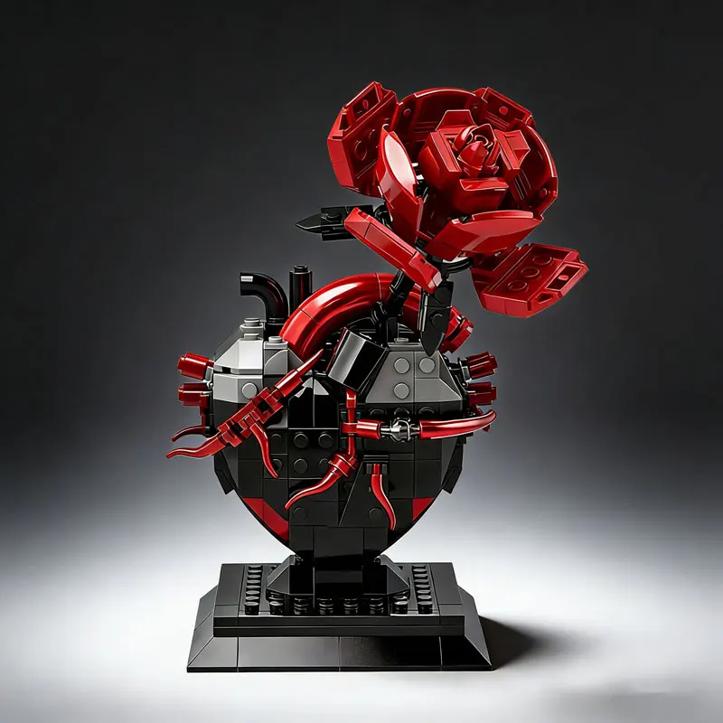 

Конструктор MOC «Цветок-сердце»: креативная модель для творчества, увлекательная игрушка-головоломка для подростков и взрослых, идея подарка