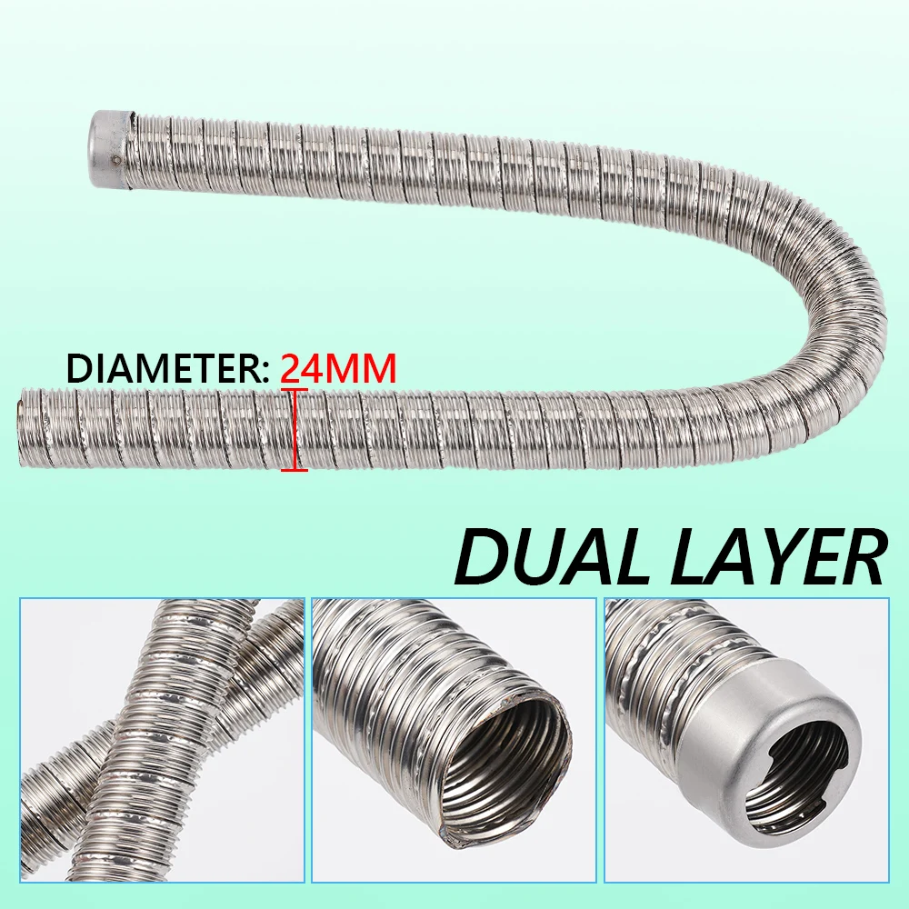 24mm Diesel-Standheizung Edelstahl-Auspuffrohr 0,6/1/1,2/2M Universal für Eberspacher Webasto Autoheizungsteile – Detail 5